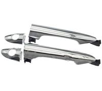 Jodriva Door Pull Handle Garnish Car Exterior Door Handle, for Kia, for Picanto 2011 2012 2013 2014 2015 2016 Chrome Silver Front Rear Left Right Outside Outer Handles(Black Front LH RH 2PCS)