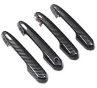 Jodriva Door Pull Handle Garnish Car Exterior Door Handle, for Toyota, for Land, for Cruiser 300 2021-2023 Outside Handles Decoration Lc300 Upgraded Accessories Chrome(Black Carbon Fiber 2 Hole)