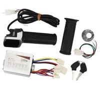 Jodriva Electric Controller 24V 500W Throttle Grip Square Screen Speed Control Aluminum Alloy Rubber, for Motor and Scooter Electric Scooter Controller