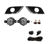 Jodriva Fog Lamp, for NISSAN, Sunny Almera Versa 2014 2015 2016 2017 2018 Automobile Front Bumper DRL Daytime Running Light 12V Accessorie Fog Lamp Car Fog Light Assembly(Black LED WHITE)