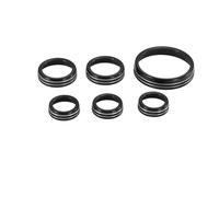 Jodriva For Ford, for Bronco, 2021+ Blue Red Black 6Pcs Air Condition Radio 4WD Headlight Knob Ring Control Switch Decorative Ring Trim Cover Car Ac Control Knob(Black)