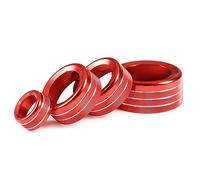 Jodriva for Jaguar, XJ 2010-2019 Auto Interior Accessories 4Pcs/Set Aluminum Alloy Car Air Conditioner Volume knob Cover Trim Ac Knob Trim Ring(Red)