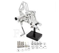 Jodriva, for Monster, 696/796/1100/1100S/1100 EVO CNC Aluminum Alloy Motorcycle Footrest Footpeg Pedal Foot Peg Rearset Rear Set Motorcycle Foot Peg(Silver)