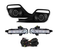 Jodriva For Swift, 2018 2019 Car Front Fog Lamp LED Daytime Running Lights DRL Turn Signal Lamp With Wire Switch 12V Accessories Fog Lamp Car Fog Light Assembly(Black DAYTIME LAMP SET)