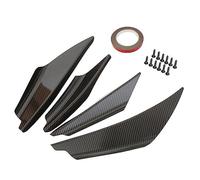 Jodriva Front Bumper Splitter Canard Diffuser Fin Valence Spoiler Body Kit, for Mitsubishi, Lancer EVO 2008-2017 Car Accessories Front Spoilers Front Spoiler(BLACK Carbon Look)