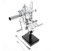 Jodriva FX CNC Aluminum Adjustable Motorcycle Rearsets Rear Set Foot Pegs Pedal Footrest Fits, for YAMAHA, YZF R6 1999 2000 2001 2002 Motorbike Motorcycle Foot Peg(Silver)