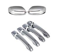 Jodriva Glossy Black Chrome ABS Car Door Side Mirror Covers Handle Trim Cover, for Chrysler, 300/300c 2011-2016 Car Mirror Cover(A set chrome)