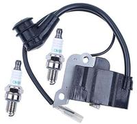 Jodriva Ignition Coil Module w 2Pc Spark Plug Kit, for GX35 UMK435 CQ35 Engine Motor Hedge Trimmer Brushcutter (30500-Z0Z-013) Lawn Mower Spark Plug