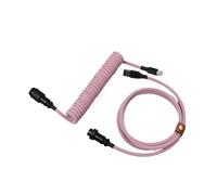 Jodriva LANO Custom Paracord Coiled Mechanical Keyboard Type C Data Spring Cable GX16 Aviator Coil Spiral Usb Gaming Car Tailgate Cable Replacement(Red White Black)