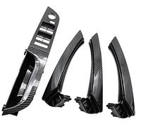 Jodriva Left Hand Driver Carbon Fiber Interior Door Pull Handle Armrest Panel, for, 3 Series E90 E91 316 318 320 325 328 Car Door Inner Handle(Black 35.5 B2 Set)
