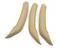 Jodriva LHD RHD Car Interior Passenger Door Left Right Pull Handle Leather Outer Cover Trim, for, X3 X4 F25 F26 2010-2016 Car Door Inner Handle(Black Lhd Beige Set)