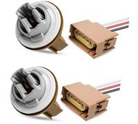 Jodriva Rear Car Lamp Holder with Wire Harness, for Ford, for F-150, 2004-2017, Light Signal Socket Connector Replace 2U5Z13411SA YF1Z13411CA, Turn Signal Light Sockets 2 pcs Taillight Mounting Bracke