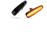 Jodriva Sequential Flashing Dynamic Side Marker Turn Signal Light, for Mitsubishi, for Lancer Evolution X 2008-2018 car side repeater light(Black updated version)