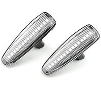 Jodriva Sequential Flashing Dynamic Side Marker Turn Signal Light, for Mitsubishi, for Lancer Evolution X 2008-2018 car side repeater light(BLACK Crystal White)