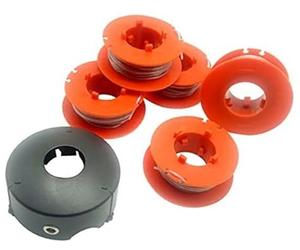 Jodriva Strimmer Trimmer Spool And Line, for Bosch, Automatic Spool Line, for ART 23 26 30 COMBITRIM EASYTRIM Strimmer, Grass Trimmer, 8m, F016800175 (5 Spool+1 Cover) Strimmer Spool Replacement