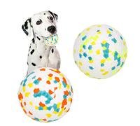 Jodsen 2 Pack Dog Ball Toys,Indestructible Dog Toys Balls, Durable Solid Interactive Ball,Resistant Teeth Training Dog Toys,for Small Medium Large Dog Puppy Water Jump Fetch Play 2 Pcs-Orange+Green