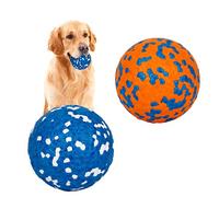 Jodsen 2 Pack Dog Toy, Indestructible High Bounce Rubber Ball, Durable Solid Interactive Teeth Training Toy for Small Medium Large Puppy Water Jump Fetch Play, Multicolor