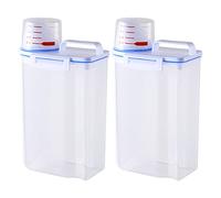 Jodsen 2x2.7L Rice Dispenser Food Storage Container,29x16cm Airtight Rice Cereal Container Pet Food Storage with 180ml Measuring Cup,Portable Easy Grip Handle for Kitchen Dry Food