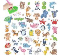 Jodsen 42 Pieces 5D DIY Diamond Painting Stickers KitsforKids CuteAnimal Series Mosaic Diamonds Stickers Paint by Numbers DiamondArt Mosaic StickersArt Craft GiftforGirls Boys ChildrenAdult Beginners