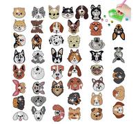 Jodsen 45 Pcs Cartoon Diamond Paintings Sticker Set Pet Dog DIY 5D Diamond Art Mosaic Stickers Diamond Paintings Stickers by Number for Kids Adult Beginners (StyleA)