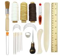 Jodsen Bookbinding Tools Kits, Premium Sewing Tools for Leather,Handmade Books and Paper DIY Bookblind Set, Including Sewing Needles/Waxed Thread/Awl and So On Like Main Picture (23 PCS),beige