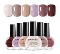 JODSONE 10ml Nude Pink Nail Polish Set 6 Colors Brown Red Purple Suitable All Seasons 60 Second Quick Dry Nail Polish Set for Women Salon DIY Nail Art