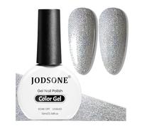 JODSONE 10ml Shiny Silver Gel Nail Polish Silver Gel Polish Glitter High Gloss Soakable U V Nails Nail Salon DIY at Home