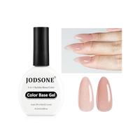 JODSONE 16.5ml Builder Base Gel - 3-in-1 Jelly Rubber Gel Nude Sheer Colored Base Coat, Color & Builder in One, Gray Brush for Smooth Application