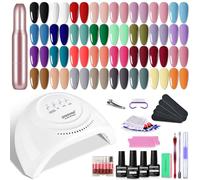 JODSONE 36 Pieces Gel Nail Polish Set U V Light Nail Drill Beginner Set Glossy Surface Easy To Apply Matte Texture All-In-One Manicure Kit