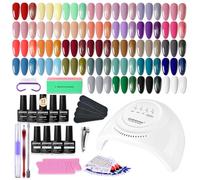 JODSONE 36PCS Beginner Gel Nail Polish Starter Kit Includes Base Coat & Top Coat Tool Kit UV/LED Curing Lamp Long-Lasting High Gloss The Perfect Match for New Nail Artists Versatile Color Kit
