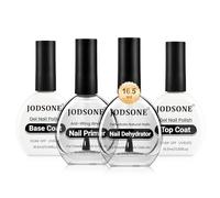JODSONE 4Pcs Base Coat Top Coat Nail Primer Nail Dehydrator for Long Lasting Manicures Prep Protect and Perfect Your Nails 16.5ml Each Salon Quality Set