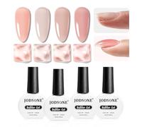 JODSONE Builder Gel for Nails,4Pcs Builder Gel Set 10ml Jelly Brown,Nail Extension & Strengthening,Fall Collection Long Lasting UV Light Cure