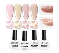 JODSONE Builder Gel for Nails,4Pcs Builder Gel Set 10ml Pink Nude Rubber,Nail Extension & Strengthening,Long Lasting Nail Art Gift Sets for Women