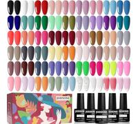 JODSONE Gel Nail Polish kit 60 PCS with 5 Bottles of Base and Glossy Matte Top Coat Soak off Gel Nail Set Suitable for All Seasons Gel Polish Gifts