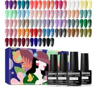 JODSONE Gel Nail Polish Set, 32+4 PCS Classic White Black Red Purple Pink Blue Gel Polish Set with Base Top Coat Suitable for All Seasons Soak Off Nail Varnish Kit Nail Salon Set Gifts for Women