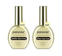 JODSONE Gel Top and Base Coat Set - 2Pcs 16.5ml Upgrade No Wipe Soak Off Gel Nail Polish Set,3-in-1 Builder Base Coat & Glass Top Coat for Long Lasting Nail Art,U V/LED Curing Needed