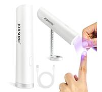JODSONE Handheld Cordless UV Nail Lamp with Foldable Stand, Rechargeable Mini UV LED Light Flash Cures All Soft Gels, Especially Rhinestone Glue & Liner Gel White