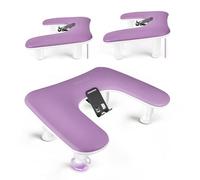 JODSONE Nail Hand Rest Stand Minimalist PU Leather Nail Rest U-Shaped Hand Pad Soft and Comfortable Ideal for Home Manicures Professional Salon Use Purple