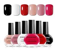 JODSONE Nail Polish Set 6 Colors Multi colour Quick Drying Nail Polish, Black White Red Pink Collection Gifts for Women