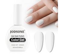 JODSONE No Wipe Gel Polish 16.5ml White Gel Nail Polish Same Color Same Bottle Simple Bright for nail art Girls Gift