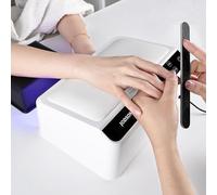 JODSONE Professional Nail Lamp 4 Timers Removable Base Smart Touch Screen Large Space U V Lamp for Gel Polish