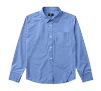 Joe & Bella Magnetic Shirt for Men | Men's Adaptive Button-Down Shirt with Magnetic Buttons and Lightweight Stretch Fabric, Heathered Blue, Large