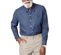 Joe & Bella Men’s Magnetic Button-Down Slim Fit Long-Sleeve Adaptive Shirt, Navy Check, XXL