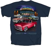 Joe Blow T's 1967 to 1972 Chevy Pickup Trucks T-Shirt 100% Cotton Preshrunk - Blue Dusk - - XL