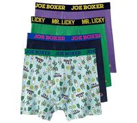 JOE BOXER Mens Boxer Briefs 4-Pack - Solid Breathable and Tag Free Cotton Stretch Boxer Briefs for Men Pack of 4, Mint Green 1, S