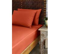 Joe Browns 200Tc 100% Cotton Fitted Sheet In Burnt Orange Burnt Orange Super King Fitted