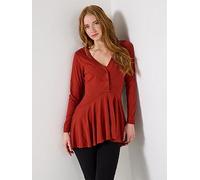 Joe Browns Women's High Low Button Front Tunic Top Shirt, Burnt Orange, 16