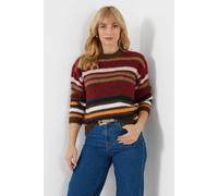 Joe Browns Autumn Days Fluffy Striped Jumper Brown