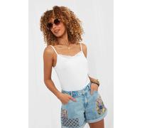 Joe Browns Basic Adjustable Strap Lace Insert Cami Top In White White