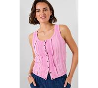 Joe Browns Boho Acid Dye Button-Through Vest In Pink Pink